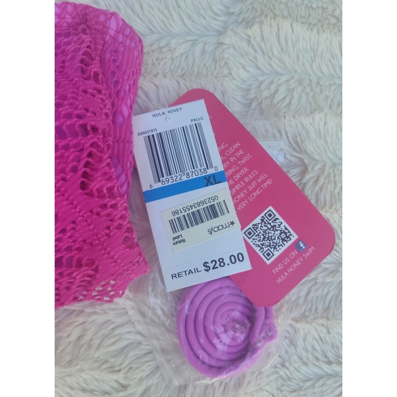 NEW Hula Honey Crochet Flounce Bandeau Bikini Top - Picture 8 of 16